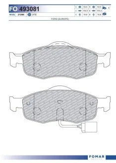 Гальмівні колодки дискові (шт.) FOMAR FO493081