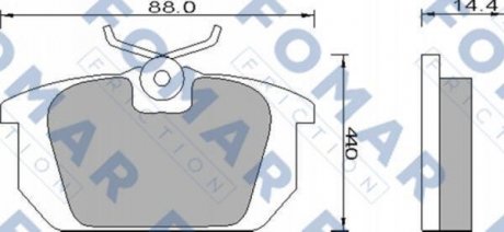 Колодки тормозные дисковые передние FOMAR FO 493881 (фото 1)