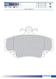 Колодки тормозные дисковые передние FOMAR FO 608381