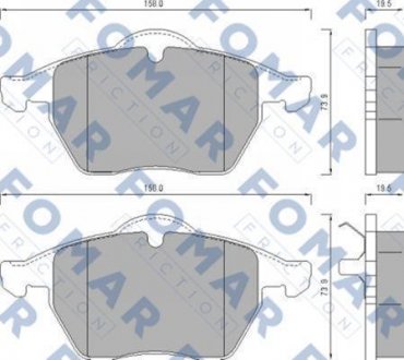 Колодки тормозные дисковые передние FOMAR FO 625181 (фото 1)