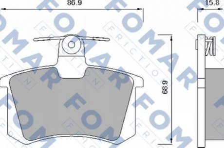 Колодки тормозные дисковые передние FOMAR FO 625481 (фото 1)