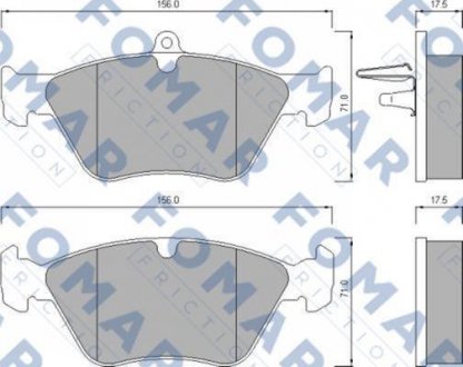 Колодки тормозные дисковые передние FOMAR FO 625781 (фото 1)
