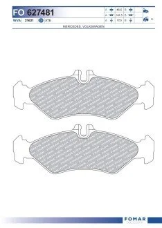 Колодки тормозные дисковые передние FOMAR FO 627481