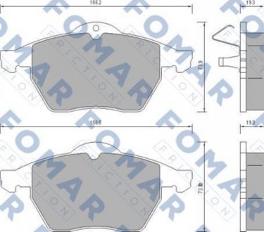 Колодки тормозные дисковые передние FOMAR FO 628781 (фото 1)