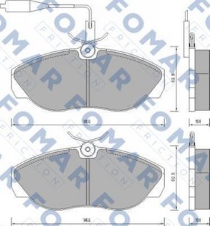 Колодки тормозные дисковые передние FOMAR FO 629481 (фото 1)