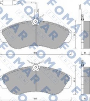 Колодки тормозные дисковые передние FOMAR FO 629681 (фото 1)