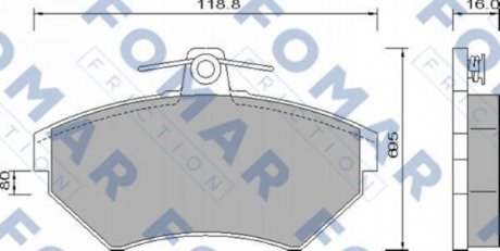 Колодки тормозные дисковые передние FOMAR FO 634281 (фото 1)
