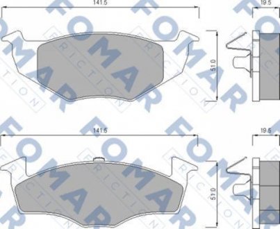 Колодки тормозные дисковые передние FOMAR FO 643281 (фото 1)
