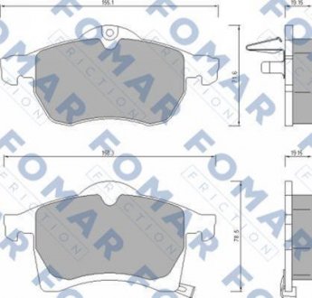 Колодки тормозные дисковые передние FOMAR FO 666681 (фото 1)