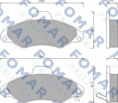 Колодки тормозные дисковые передние FOMAR FO 666981 (фото 1)