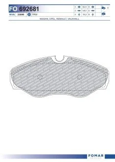 Колодки тормозные дисковые передние FOMAR FO 692681