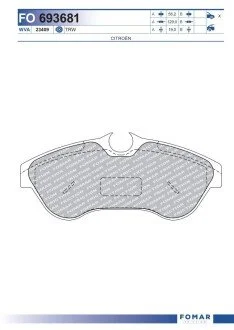 Колодки тормозные дисковые передние FOMAR FO 693681