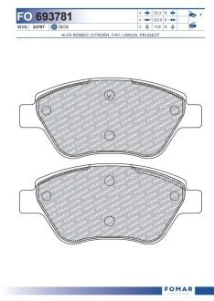 Колодки гальмівні дискові FOMAR FO 693781