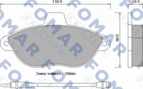 Колодки тормозные дисковые передние FOMAR FO 742581 (фото 1)