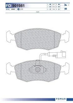 Фото 1 - гальмівні колодки (набір) FOMAR FO901981 Гальмівні колодки (набір) FOMAR FO901981 (фото 1)