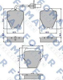 Гальмівні колодки, дискове гальмо (набір) FOMAR FO903581