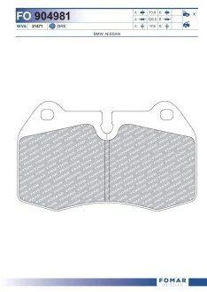 Колодки тормозные дисковые передние FOMAR FO 904981