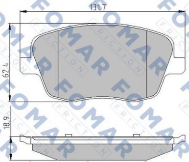 Колодки тормозные дисковые передние FOMAR FO 908081 (фото 1)