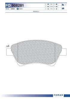 Колодки тормозные дисковые передние FOMAR FO 908281