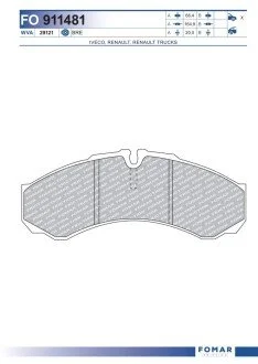 Колодки тормозные дисковые передние FOMAR FO 911481