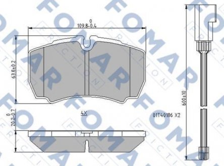 Колодки тормозные дисковые передние FOMAR FO 912581 (фото 1)