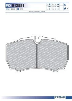 Колодки тормозные дисковые передние FOMAR FO 912581