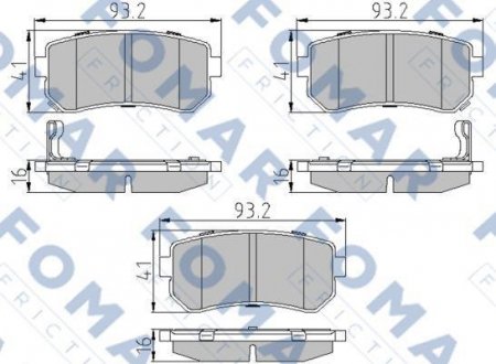 Колодки тормозные дисковые передние FOMAR FO 924081 (фото 1)