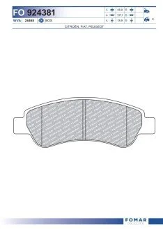 Колодки тормозные дисковые передние FOMAR FO 924381