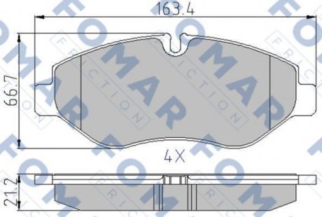 Колодки тормозные дисковые передние FOMAR FO 929381 (фото 1)