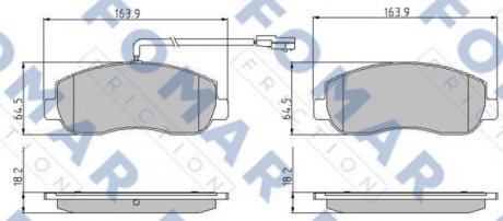 Колодки тормозные дисковые передние FOMAR FO 935581 (фото 1)