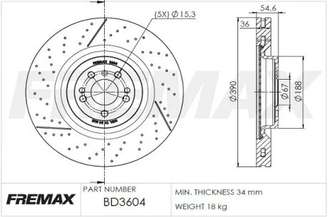 Тормозной диск FREMAX BD3604