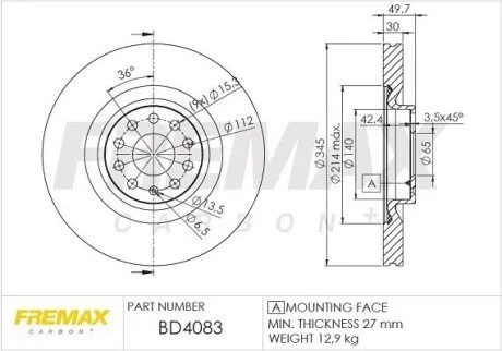 Диск тормозной FREMAX BD-4083