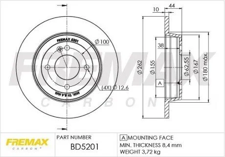 Диск тормозной FREMAX BD-5201