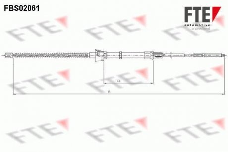 Трос ручного гальма FTE FBS02061 (фото 1)