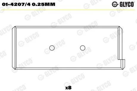 Вкладиш шатунний Glyco 01-4207/4 0.25MM