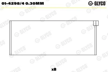 Вкладыши шатунные Glyco 01-4298/4 0.30MM