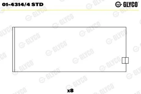 Вкладеш шатунні Glyco 01-4314/4 STD