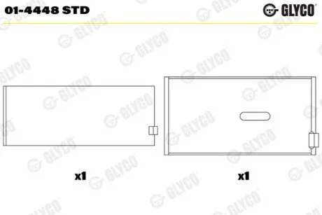 Фото вкладиш шатунний Glyco 01-4448 STD Вкладиш шатунний Glyco 01-4448 STD