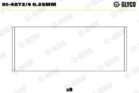 Вкладиші Glyco 01-4872/4 0.25MM