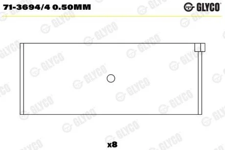 Підшипник ковзання PKW Glyco 71-3694/4 0.50MM