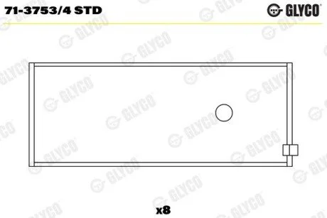 Вкладиші шатунні, комплект (STD) OPEL FRONTERA A, OMEGA A 2.4 09.88-10.98 Glyco 71-3753/4 STD