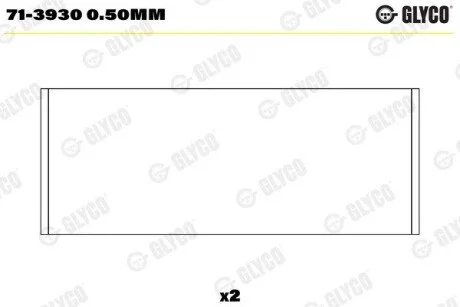 Вкладиш шатунний Glyco 71-3930 0.50MM