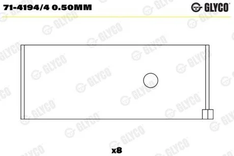 Вкладиш шатунний Glyco 71-4194/4 0.50MM (фото 1)