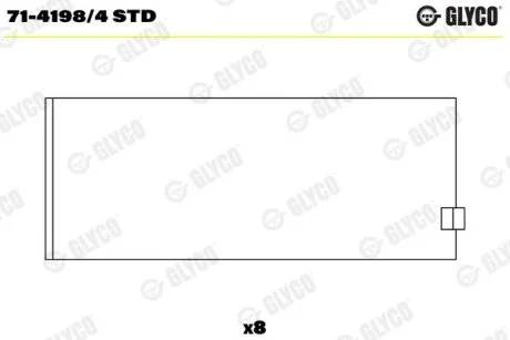 Вкладиші шатунні, комплект (STD) CITROEN C25, CX I, CX II, PEUGEOT J5 2.5D 04.83-03.94 Glyco 7141984STD