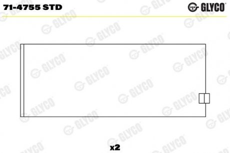 Підшипник ковзання TUCK DEUTZ Glyco 71-4755 STD (фото 1)