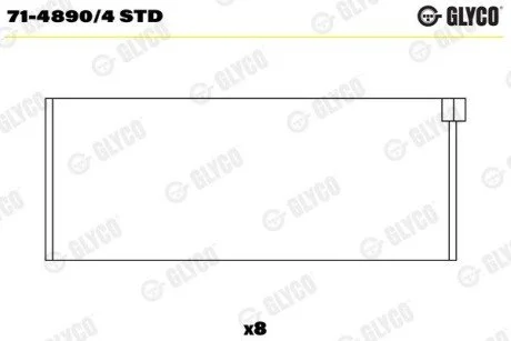 Вкладиш шатунний Glyco 71-4890/4 STD