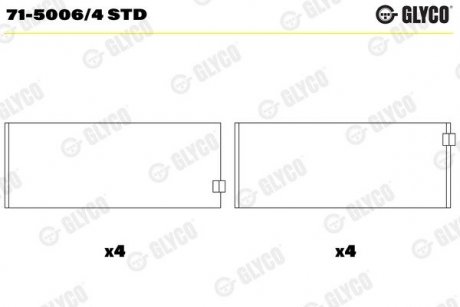 Подшипник скольжения PKW Glyco 71-5006/4 STD