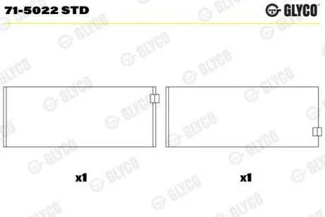 Вкладеш шатунні Glyco 71-5022 STD