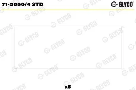 Вкладеш шатунні Glyco 71-5050/4 STD
