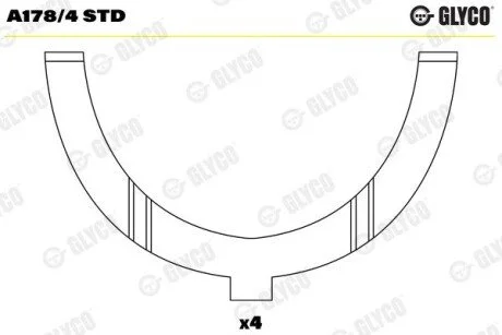 Опора колінвалу Glyco A178/4 STD